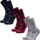 DANISH ENDURANCE Merino Wool Hiking Crew Socks for Men & Women, Cushioned Anti-Blister, Breathable - 3 Pairs (Large, Multicolor (1xcozy Navy, 1xcozy Red, 1xcozy Light Grey))