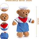 HollyHOME Chef Stuffed Animal Teddy Bear Soft Plush Toy with Chef Uniform Unique Toy Gifts for Kids and Chefs Holiday Birthday Valentine 16 inche