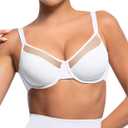 Lover-Beauty Minimizer Bras for Women Full Coverage Unlined Underwire Bras Plus Size Lifting Bra for Heavy Breast, Wide Strap, White 38D