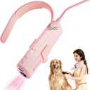 Dog Dryer for Pet Grooming,Pet Neck-Hanging Hair Dryer,Alternating Hot and Cold Airflow.Handheld & Hands-Free.Low-Noise, Ultra-Lightweight.High Wind Speeds.Adjustable Heat & Speed Pink