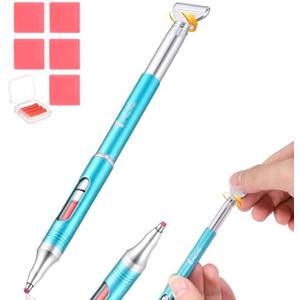 Yacig Diamond Art Pen Refillable Wax Pen for Diamond Painting, Metal 5D Diamonds Art Accessories Pens with a Multi Placer, Blue