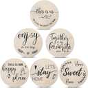 Queekay Round Braided Placemats Set of 6 Round Table Mats Washable Cotton Polyester Placemats 15" Diameter for Kitchen Dining Table Birthday Wedding Housewarming Party Decoration (Beige)