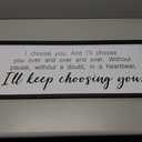 I'll Keep Choosing You Sign Couples Love Quotes Wall Decor Art 32"×12" for Romantic Master Bedroom Above Over Bed Wooden Framed Wall Hanging (Black)