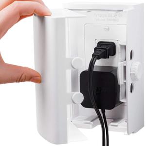 Outlet Cover BOX Baby Proofing (2 Pack) Patented DualLock for Much Better Toddler Proofing, Easier Operation, Simple 3 Step Install with Included Screws, Provides Extra Space Inside for Plugs (White)