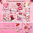 WOHOHOHO 181Pcs Valentines Day Window Clings Decorations, 10 Sheets Valentine's Day Window Stickers, LOVE & XOXO Banner, 12Pcs Heart-Shaped Balloons. Happy Valentine's Romantic Gifts for Home Office
