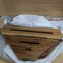 Shower Foot Rest 13.8in, Bamboo Shower Stool for Shaving Legs, Waterproof Corner Shower Stool with Storage Shelf, Shower Foot Stool for Inside Small Shower Spaces