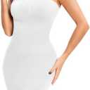 Strapless Shapewear Slips for Tummy Control Women’s Full Slip Under Dresses Body Shaper Seamless (Size M, White)