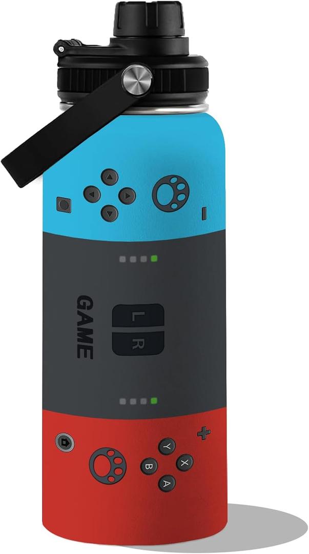 Gamer Gifts-32 Oz Gamer Water Bottle - Gaming Insulated Cup with Stainless Steel - Gift for Game Men, Son, Dad, Husband, Friends - Gaming Tumbler Present for Birthday Christmas