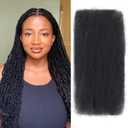 Afro Kinkys Bulk Human Hair, 20 inch 50 Gram 4c Curly Hair for Permanent Sister Locs/Mini Twists/Braids Can Dye and Bleach (Natural Black, 20 Inch) 