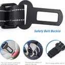 Hotsky Tactical Dog Leash Heavy Duty for Medium Large Dogs that Pull,4-6Ft Strong Bungee Shock Absorbing No Pull Dog Leash with Padded Double Handle and Car Seatbelt,Reflective Black