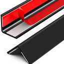 Wall Corner Protector, Walls Edge ProtectorSelf-Adhesive Wall Corner Guards,PVC Double Side Edge Protector Furniture Stairs Guard (Black Wood Grain 2PCS 90cm/35.4in)