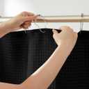 H HALSTON Black Shower Curtain Modern Neutral Bathroom Curtain, Water-Repellent Fabric, Machine Washable, 72x72 Inches, Elegant Spa-Inspired Design, Minimalist Home Decor