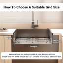 Kitchen Sink Grid and Sink Protectors, 26-1/16" x 14-1/16" Stainless Steel Material Sink Grate for Bottom of Kitchen Sink Rack Accessories with Rear Drain for Single Bowl Sinks, Scratch Prevention