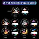 28 Pack Space LED Finger Lights,Valentines Day Gifts for Kid with Valentine Cards Exchange Gifts School Classroom Prizes Valentines Day Gifts for Kids Boy Girl Valentine Party Favors