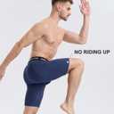 BAMBOO COOL Men's Long Boxer Briefs Performance Long Leg Sports Boxer Brief Underwear MultiPack (M)