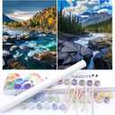 BAISITE Paint by Numbers Kit for Adults Beginners,12" Wx16 L 2 Pack Canvas for Painting Kits for Adults in Colorful Box-BAIPBN605-606