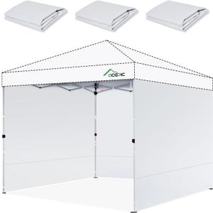 Instant Canopy Tent Sidewalls for 10x10 Pop Up Canopy 210D Waterproof, 3 Piece Sidewalls, (3PCS Sidewall Only, Tent NOT Included) (White, 10 * 10ft 3Pcs)