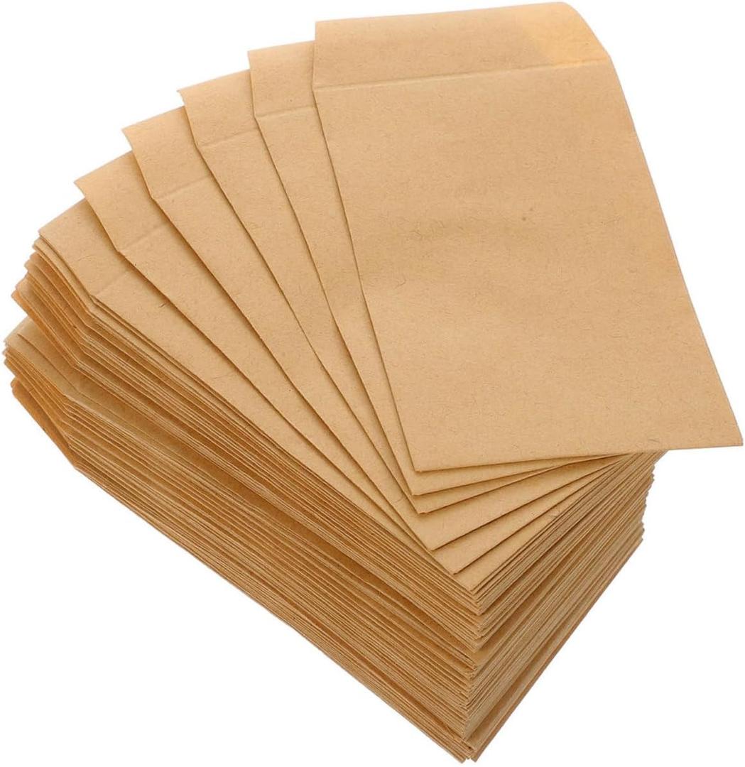 200pcs Resealable Paper Envelopes for Coins and Small Items Self-sealing Storage Packets for Budgeting and Gardening Needs