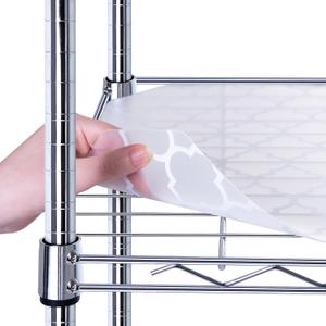 BRIAN & DANY Wire Shelf Liner 18" X 36", Heavy Duty Shelf Liners for Wire Shelving, Waterproof Protector Mats, Set of 5, Quatrefoil Grey