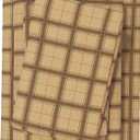 Great Bay Home Flannel Sheets Queen Size - 100% Turkish Cotton, Double-Brushed, Plaid and Stripe Bed Sheet Set - Ultra-Soft, Cozy, 4-Piece Bedding Set (Block Plaid - Taupe/Green/Red)