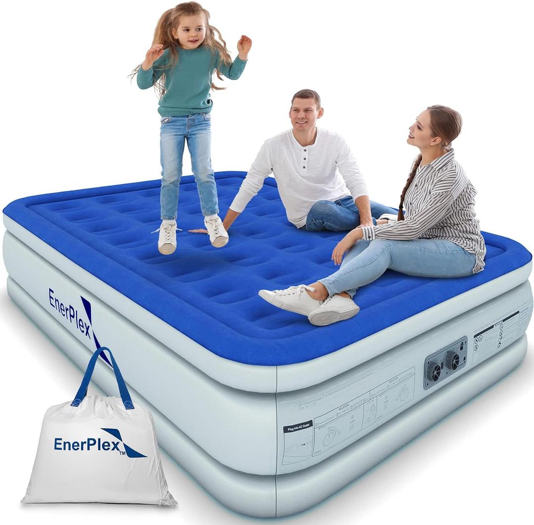 EnerPlex King Air Mattress with Built-in Pump, 16" Raised Inflatable Bed