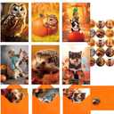2 x Fancy Land Kids Thanksgiving Cards Cute Animal Fall Pumpkin Greeting Card with Envelopes for Autumn Holiday Supplies Party Favors 12Pcs