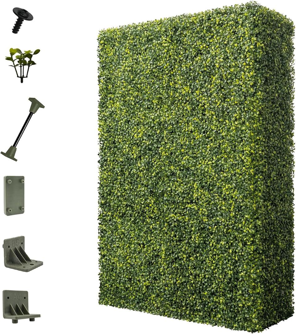 Bynbbur Artificial Hedge Wall 36" Lx54 Hx6 W Boxwood Hedges Outdoor Patio Greenery Walls, Fake Grass Privacy Wall Screens, Office Living Room Divider, Wedding Party Décor