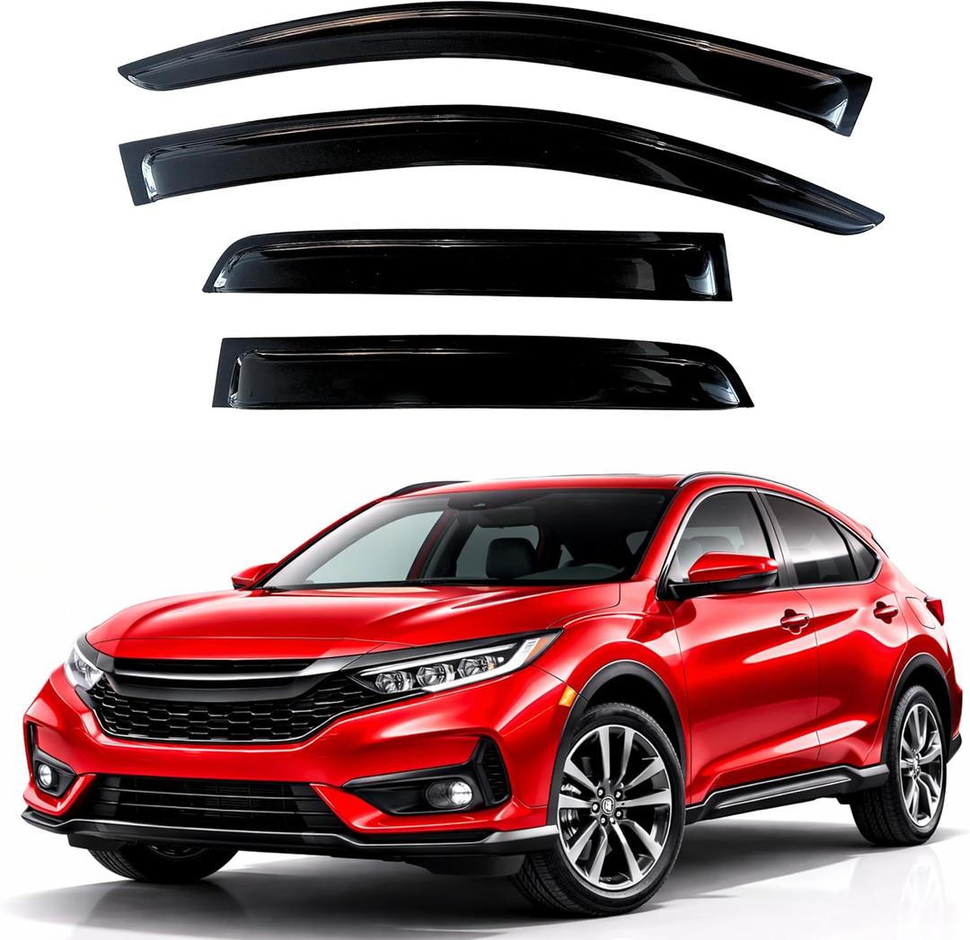 KPY Rain Guards Fit for 2023-2026 Honda HRV, Out-Channel Window Visors Vent Wind Deflectors 4PC, Car Accessories for 23-26 HR-V