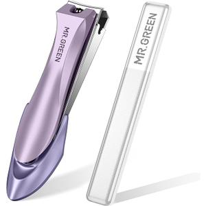 MR.GREEN Nail Clippers with Nail File,Anti Splash Nail Clipper Set for Thick Nails,Medical Grade Stainless Steel Professional Nail Cutter,Sharp and Durable fingernail Clipper for Men and Women