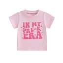 Back to School Clothes Girls Boys School Shirts Short Sleeve Letter Print 2T 3T 4T 5T 6T 7T Girls Boys Tops (Pink D, 3-4 Years) (Pink)