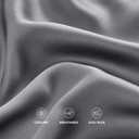 EVERGRACEHOME Tencel Lyocell Cooling Duvet Cover Set Queen Size 3 Piece, 100% Natural Eucalyptus Lyocell Fiber from Austria, Luxury Silky Soft Comforter Cover with 2 Shams, Charcoal Gray, 92"x88"