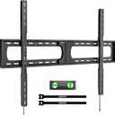monTEK Heavy Duty XXL Fixed TV Wall Mount for 37140" Flat & Curved TVs up to 300 lbs, 4 Load Tested, 1.25" Ultra Slim Low Profile Bracket, Fits 16"/18"/24" Wood Studs,VESA 1200800mm