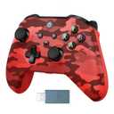 IWGAME Wireless Controller for X-BOX ONE/PC, 2.4G Plug and Play Gaming Controller with Turbo Function Support 3.5mm Headphone Jack, Dual Vibration, for X-BOX ONE S/X, X-BOX Series S/X(Red Camo)