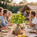 4 Pcs Artificial Lemon Pomegranate Branches Faux Pomegranate Fruit Stem with Green Leaves Fake Lemon Decoration 12'' High for Kitchen Home Hotel Table Farmhouse Fall Centerpieces Decor