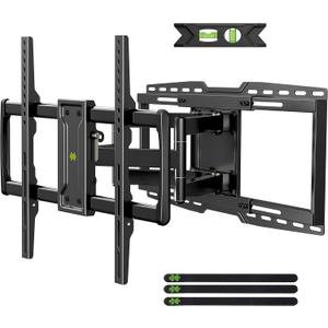 Full Motion TV Wall Mount for 55/65/75/85/86/90 inch TVs, Heavy Duty Sliding Bracket with Tool-Free Tilt up to 150 lbs, Wall Mount with Dual Articulating Arms, VESA 600x400mm, 12-24" Studs-USX MOUNT