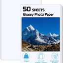 ZBEIVAN 11x17 Glossy Photo Paper, 50 Sheets, 11"x17" Inkjet Printer Paper, 200 GSM