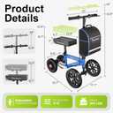 BlessReach All Terrain Steerable Knee Scooter Crutch AlternativeDeluxe Medical Scooter Double Handbrake,for Adults Injured Ankle & Foot Recovery Scooter in Blue