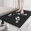 Non Slip Shower Mats for Inside Shower, 17x30 Inch, Anti-Slip Bathtub Mats for Bathroom, Foot Scrubber Loofah Bath Mats for Shower, Quick Drying Shower Stall Mats for Wet Areas (Black)