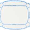 Two's Company French Blue Bamboo Touch Platter, 20-Inch, Melamine