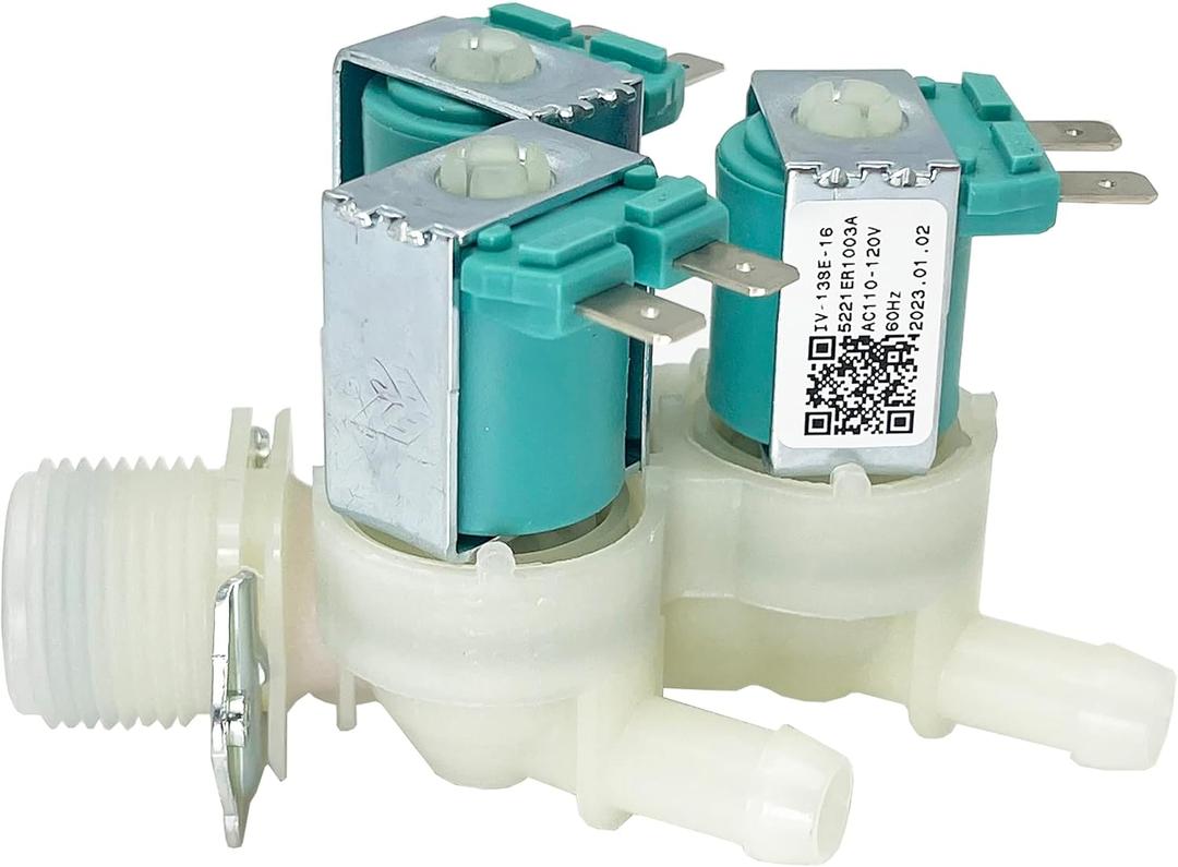 Washer Water Inlet Valve for LG WM5000HWA WM9000HVA WM9000HWA WM3670HWA WM1388HW WM2050CW WM2150HW WM2233HU WM2233HW WM2350HSC WM2455HG WM2455HW WM2496HSM WM2496HWM WM3180CW 79641283311 79641372210