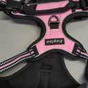 Eagloo Dog Harness for Large Dogs, No Pull Service Vest with Reflective Strips and Control Handle, Adjustable and Comfortable for Walking, No Choke Pet Harness with 2 Metal Rings, Pink, L