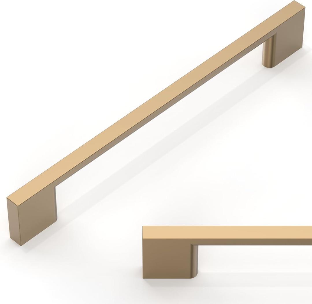 10 Pack Champagne Bronze Cabinet Pulls 6.3 Inch(160mm) Kitchen Cabinet Handles Cabinet Hardware for Drawer Pulls