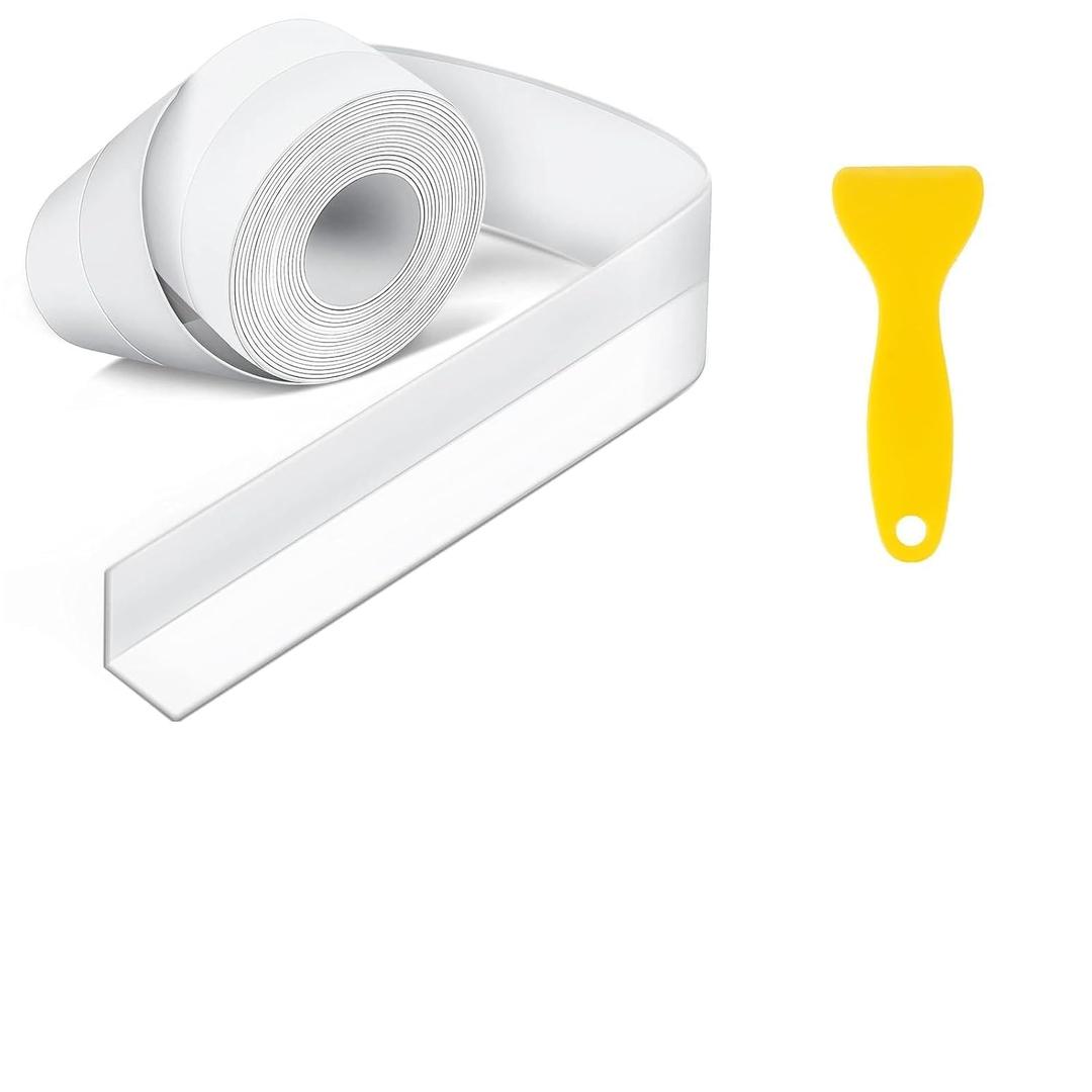 White Caulk Tape Self Adhesive Waterproof 1.97" x26.25Ft, Bathroom Peel & Stick Caulking Tape for Floor Tile Corner Trim & Shower, Toilet Bathtub Caulking Sealant Strip for Kitchen, Countertop, Sink