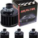 4PCS 12mm Black Air Filter Breather Filter Car Accessory with Cold Air Intake Filter Breather Turbo Vent Air Intake Filter Cleaner for Car and Motorcycle DD010