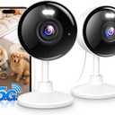 2K Cameras for Home Security, 5G & 2.4G WiFi Security Camera Indoor Outdoor for Baby Pet Dog Cat Nanny, 2-Way Audio, Color Night Vision, Siren, 24/7 Local Recording, IP65, Work with Alexa, K07-2P