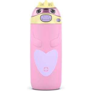 Ello Ellies 12oz Vacuum Insulated Stainless Steel Kids Water Bottle with Straw and Built-in Carrying Handle and Leak-Proof Locking Lid for School Backpack, Lunchbox and Outdoor Sports, Unicorn