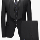 Men's Three Pieces Groom Suit Shawl Lapel Jacket Single Breasted Vest Pants for Prom Business Size Unknown