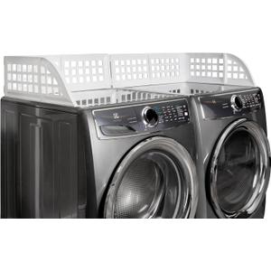 Eltow Laundry Guard with Silicone Gap Cover  Magnetic Fence for Washer and Dryer with 8 Strong Magnets  Prevents Clothes from Falling  Fits Most Machines  Laundry Room Accessory (White)