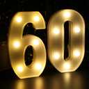 H:7.88 inches Light Up Numbers 60 Sign for Party Decor, 60th Birthday Decorations for Women, 60th Wedding Anniversary Party Centerpieces Table Decorations for Men