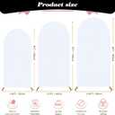 OurWarm Arch Cover Set of 3, White and Black 2 in 1 Round Arch Backdrop Covers, 4FT 5FT 6FT Spandex Stretchy Backdrop Cover Fabric for Birthday Party Baby Shower Wedding Stand Decorations